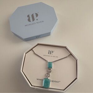 Bomb Party Say it Again Necklace NK89388 Blue Topaz Ice Crystal Rhodium Plating